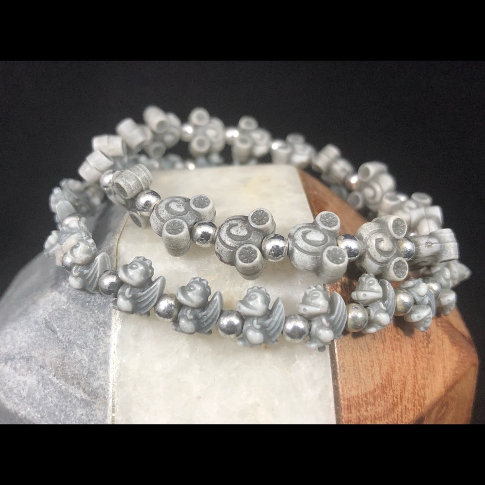 Mickey and Friend Stretch Bracelets - Grey